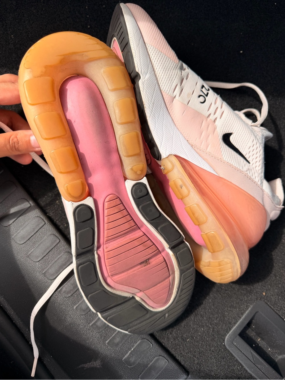 Nike Women's Pink, Peach and White Athletic Sneakers